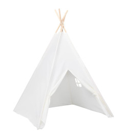 Tente tipi d'enfants avec sac Peau de pêche Blanc 120x120x150cm