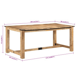 Table à dîner 180x90x75 cm bois de manguier massif