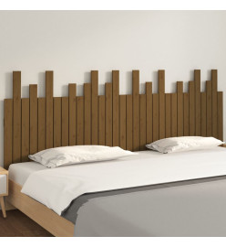 Tête de lit murale Marron miel 204x3x80 cm Bois massif de pin