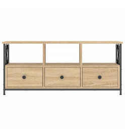 Meuble TV chêne sonoma 102x33x45 cm bois d'ingénierie et fer