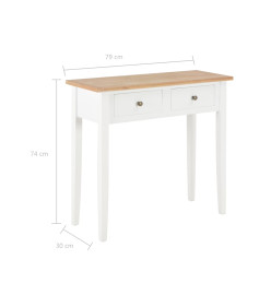 Table de console et coiffeuse Blanc 79x30x74 cm Bois