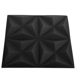 Panneaux muraux 3D 48 pcs 50x50 cm Noir origami 12 m²