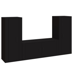 Ensemble de meubles TV 3 pcs Noir Bois d'ingénierie