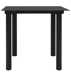 Ensemble à dîner d'extérieur 3 pcs Rotin PVC Noir