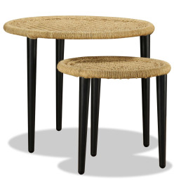 Table basse 2 pcs jute naturelle