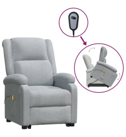 Fauteuil de massage inclinable Gris clair Tissu