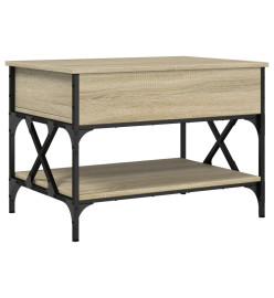 Table basse chêne sonoma 70x50x50 cm bois d'ingénierie et métal
