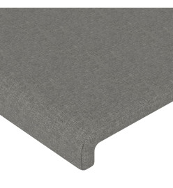 Tête de lit avec oreilles Gris foncé 203x23x118/128 cm Tissu