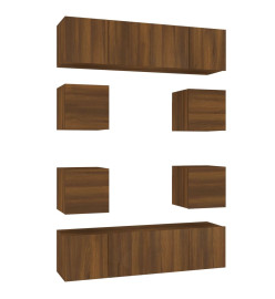 Ensemble de meubles TV 8 pcs Chêne marron Bois d'ingénierie