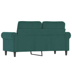 Canapé à 2 places Vert foncé 120 cm Velours