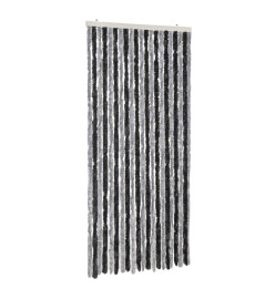 Rideau anti-mouches gris et noir 56x185 cm chenille