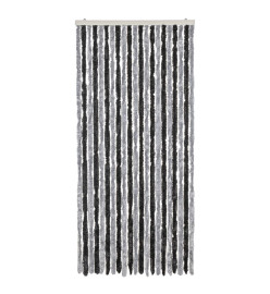 Rideau anti-mouches gris et noir 56x185 cm chenille