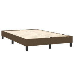 Sommier tapissier matelas et LED Marron foncé 120x200 cm Tissu