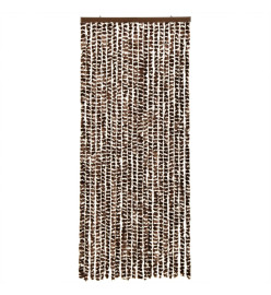 Rideau anti-mouches marron et blanc 90x200 cm chenille