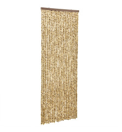 Rideau anti-mouches beige et marron 100x230 cm chenille