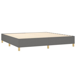 Sommier tapissier et matelas et LED Gris foncé 200x200 cm Tissu