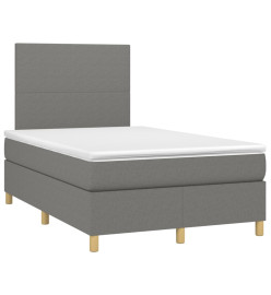 Lit à sommier tapissier avec matelas Gris foncé 120x200cm Tissu