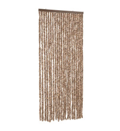 Rideau anti-mouches beige et marron foncé 90x200 cm chenille