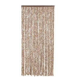 Rideau anti-mouches beige et marron foncé 90x200 cm chenille