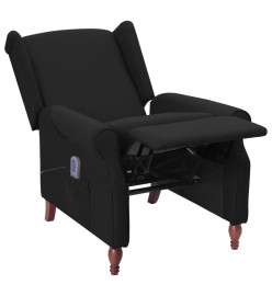 Fauteuil de massage inclinable Noir Tissu