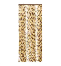 Rideau anti-mouches beige et marron 90x200 cm chenille