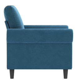 Fauteuil Bleu 60 cm Velours