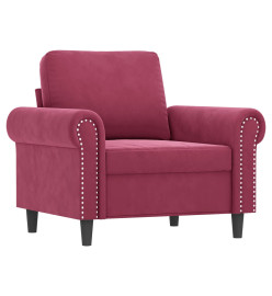 Fauteuil Rouge bordeaux 60 cm Velours