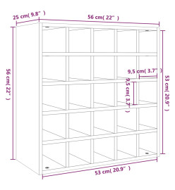 Armoire à vin Noir 56x25x56 cm Bois de pin massif