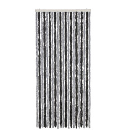 Rideau anti-mouches gris et noir 100x220 cm chenille