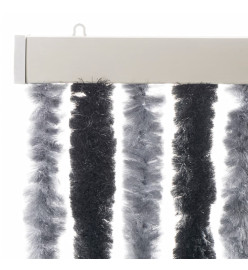 Rideau anti-mouches gris et noir 100x220 cm chenille