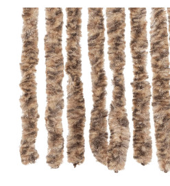 Rideau anti-mouches beige et marron foncé 100x230 cm chenille