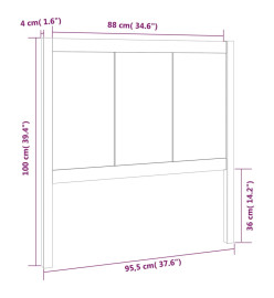 Tête de lit Gris 95,5x4x100 cm Bois massif de pin