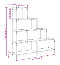 Bibliothèque à 4 niveaux sonoma gris bois d'ingénierie