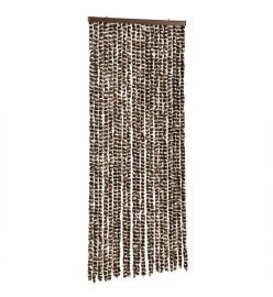 Rideau anti-mouches marron et blanc 56x200 cm chenille