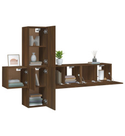 Ensemble de meubles TV 5 pcs Chêne marron Bois d'ingénierie