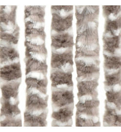 Rideau anti-mouches taupe et blanc 56x200 cm chenille