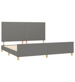 Cadre de lit avec tête de lit Gris foncé 200x200 cm Tissu