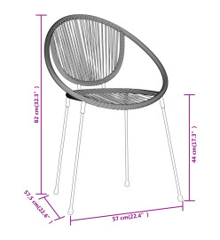 Ensemble de salle à manger de jardin 5 pcs Noir