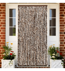 Rideau anti-mouches marron et blanc 100x230 cm chenille