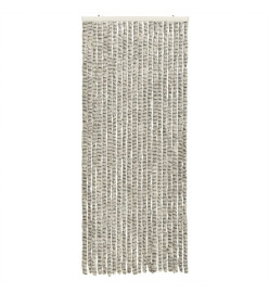 Rideau anti-mouches gris clair et gris foncé 90x200 cm chenille