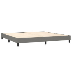 Lit à sommier tapissier avec matelas Gris foncé 200x200cm Tissu