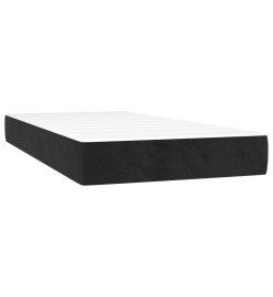 Sommier tapissier avec matelas et LED Noir 80x200cm Velours