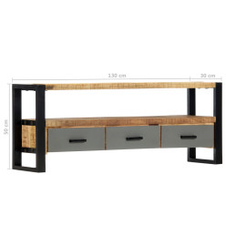 Meuble TV 130 x 30 x 50 cm Bois massif de manguier