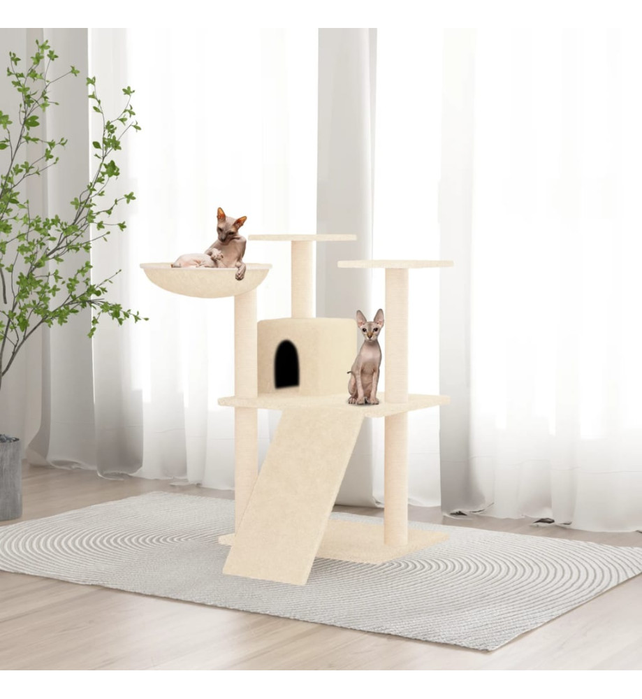 Arbre à chat avec griffoirs en sisal Crème 83 cm