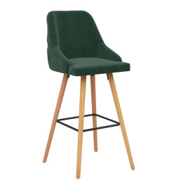 Tabourets de bar lot de 2 vert foncé velours