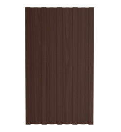 Panneaux de toiture 12 pcs Acier galvanisé Marron 80x45 cm