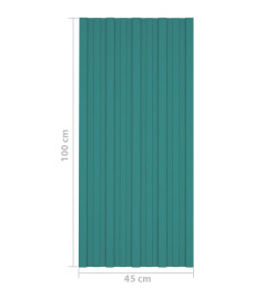 Panneaux de toiture 12 pcs Acier galvanisé Vert 100x45 cm