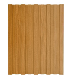 Panneaux de toiture 12 pcs Acier galvanisé Bois clair 60x45 cm