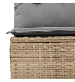 Salon de jardin avec coussins 7 pcs beige résine tressée