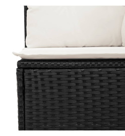 Salon de jardin 8 pcs avec coussins noir résine tressée
